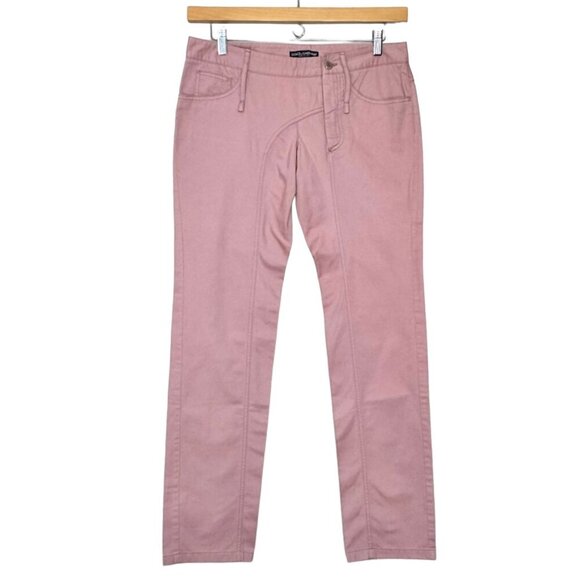 Authentic Dolce & Gabbana Straight Leg Pants Sz.8 Pink Cotton Med Rise Summer - Picture 1 of 11